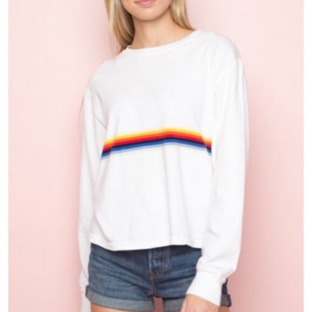 Long sleeve brandy melville rainbow tshirt